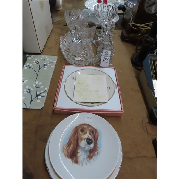 Crystal Serving Pieces, Candlesticks, Serving Plates