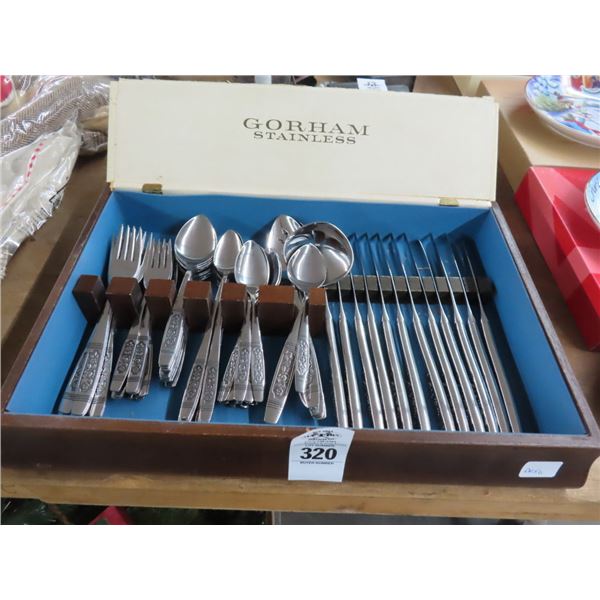 Gorham Stainless Utensils w/Bin