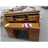 Image 1 : Oak Roll Top Desk - (Needs Repair)