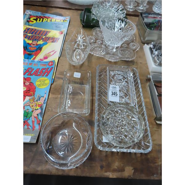 Asst. Crystals Bowls, Candlesticks, Tableware