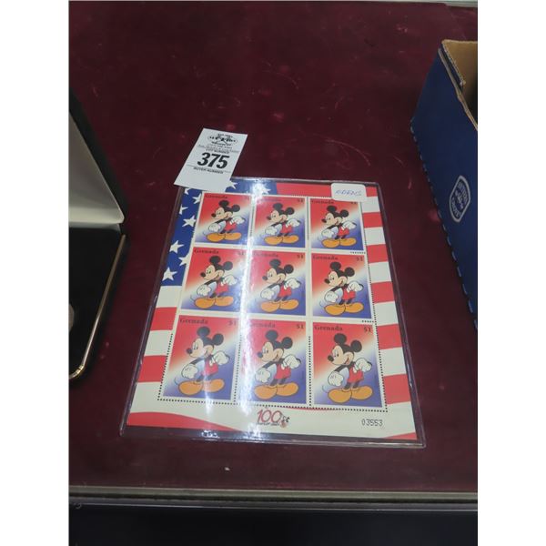 Mickey Mouse 100 Yr. Anniversary Stamps