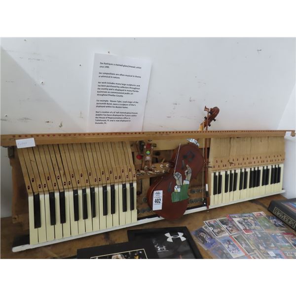 Dee Rodriguez One of A Kind Musical Art w/Piano Keyboard and Violin
