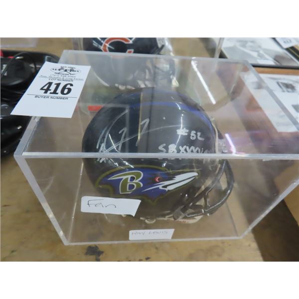 Ray Lewis Superbowl Autographed Mini Helmet