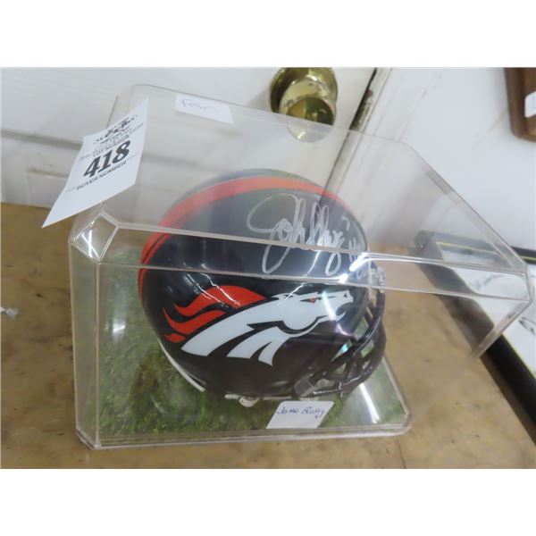 John Elway Autographed Mini Helmet