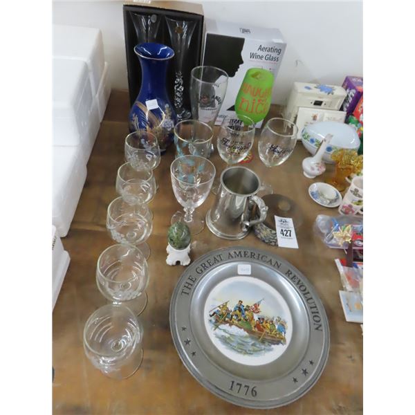 Crystal Champagne Souvenir Glasses, Aerator Wine Glasses