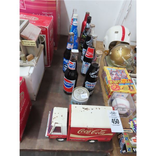 Vintage Coca Cola Toy Truck, Souvenir Soda Bottles