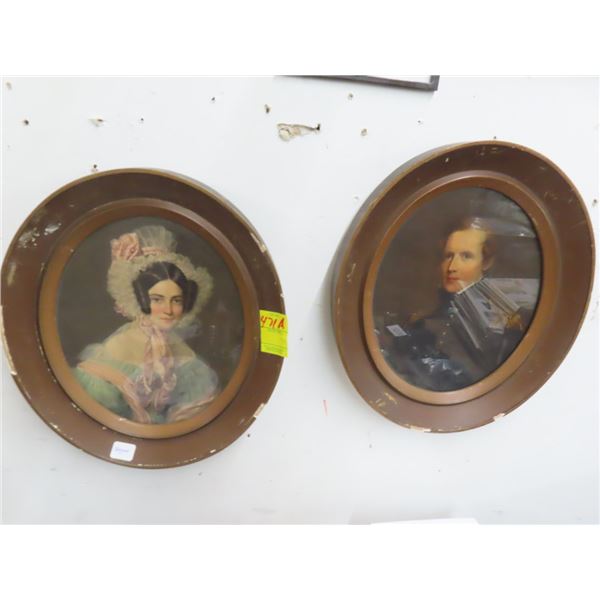 Vintage Framed Oval Portraits - 2