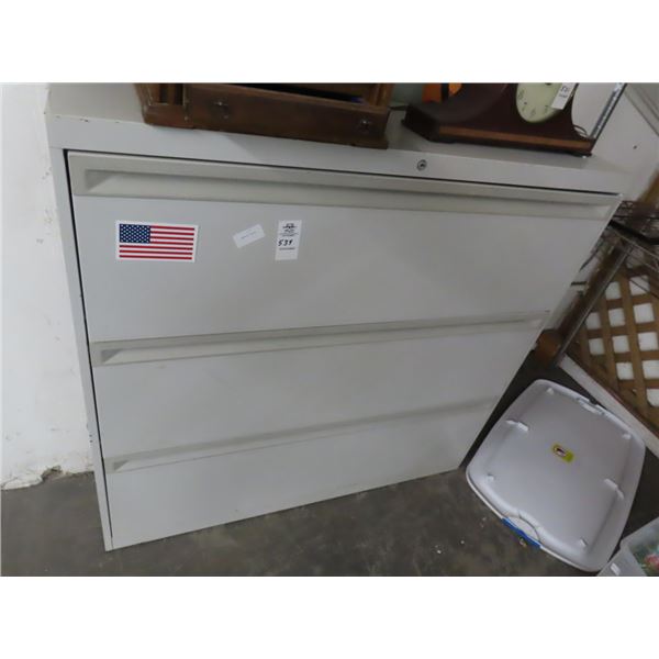 Grey 3 Drawer Lateral File