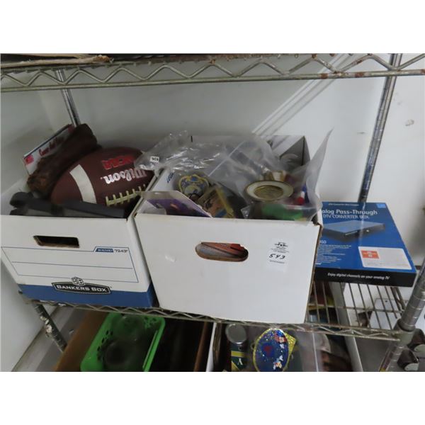 Boxes 2 w/Asst. Vintage Collectibles/Sporting Goods
