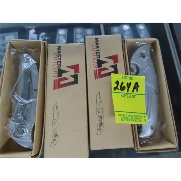 4 New Master Cutlery S/S Blade Pocket Knives 4 x $