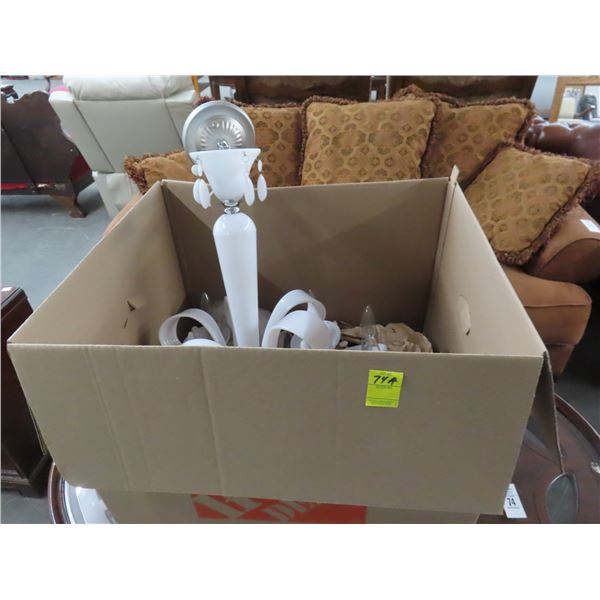 White Murano Style Glass 5 Light Chandelier