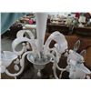 Image 3 : White Murano Style Glass 5 Light Chandelier