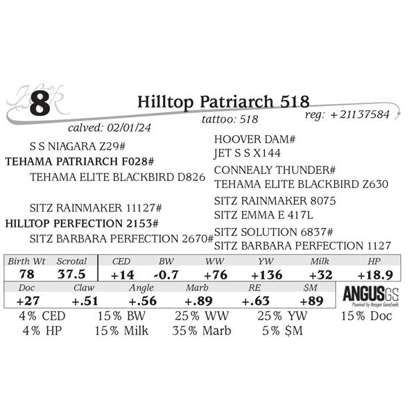 Hilltop Patriarch 518