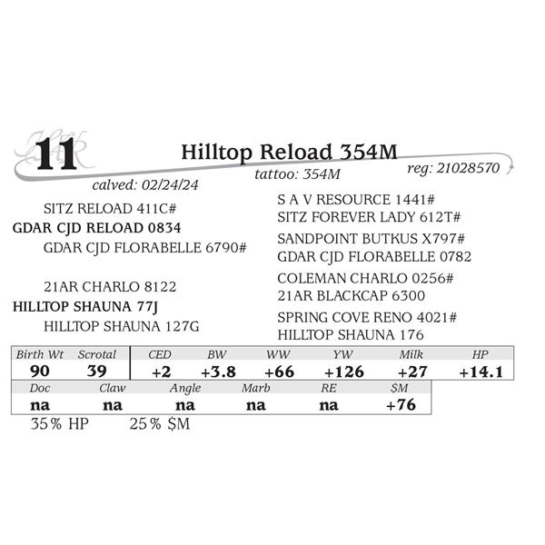 Hilltop Reload 354M