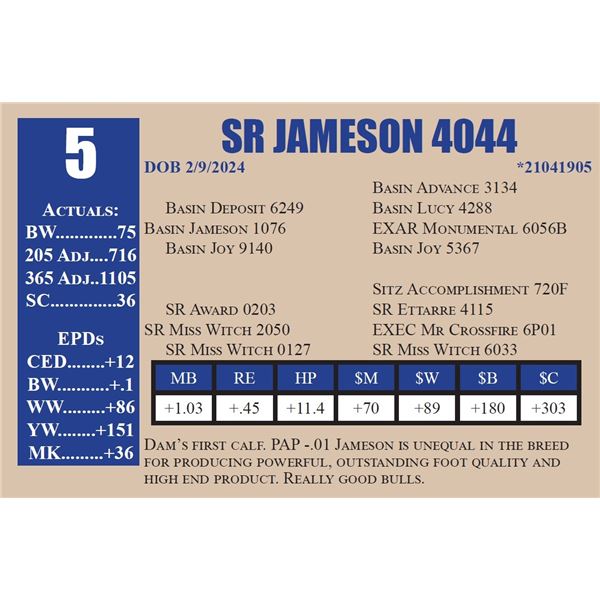 SR JAMESON 4044