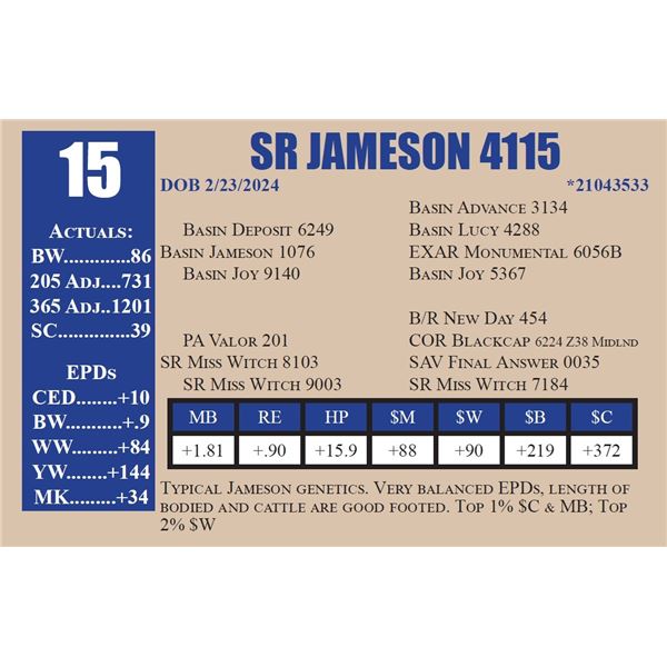 SR JAMESON 4115