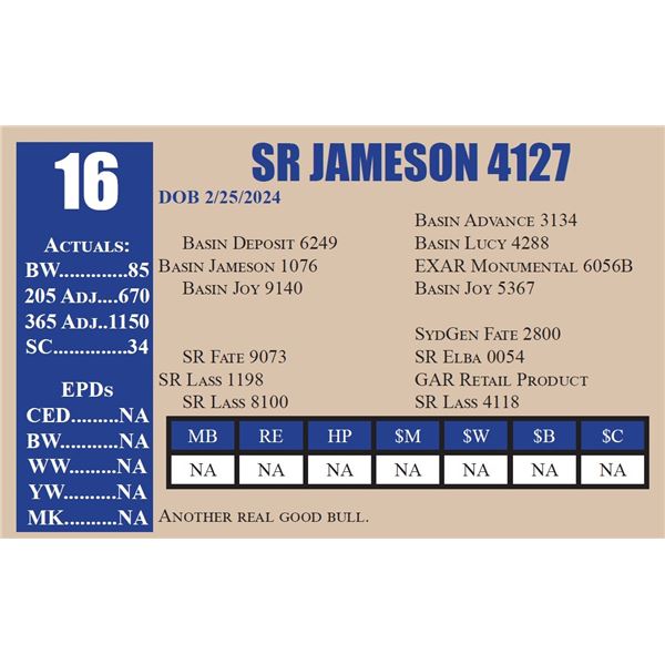 SR JAMESON 4127