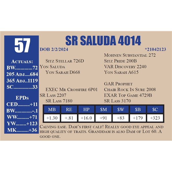 SR SALUDA 4014
