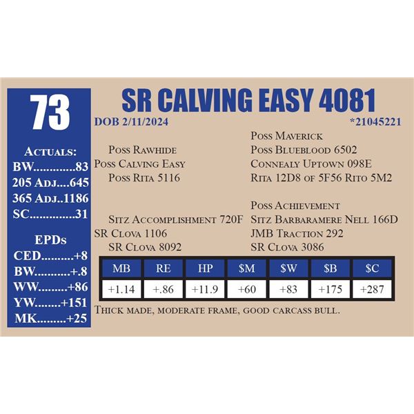 SR CALVING EASY 4081