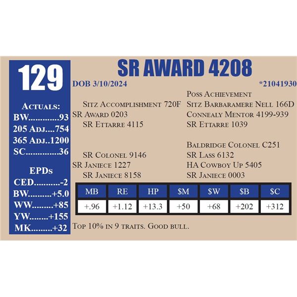 SR AWARD 4208