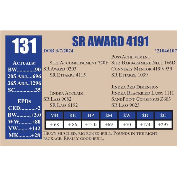 SR AWARD 4191