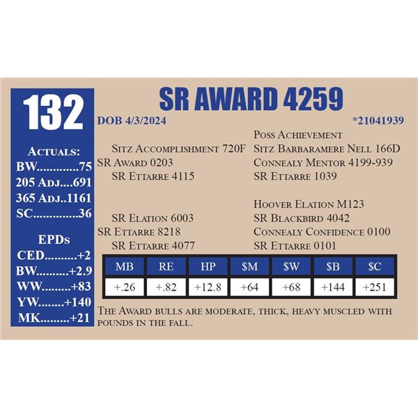 SR AWARD 4259