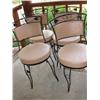 Image 1 : 4 Wrought Iron Patio Chairs w/cushioned seats & backs