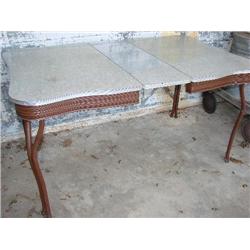 Retro 50's Laminate Top Table, Chrome Legs, One Leaf