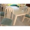 Image 1 : Blonde wood table w/4 high back padded chairs