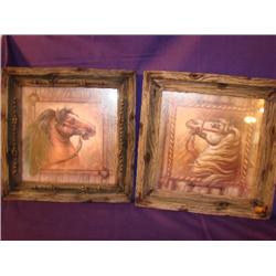2 Heavy Framed Horse Prints