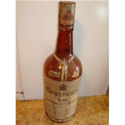 Large Glass Seagrams Bottle, 32" tall