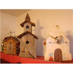3 Wood birdhouses