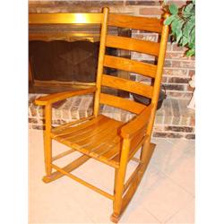 Solid oak wood rocker
