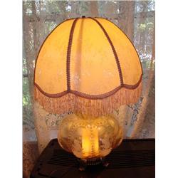 Lamp with fringe shade (top & bottom light)