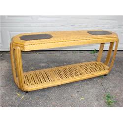 Sofa Table with beveled glass top inserts