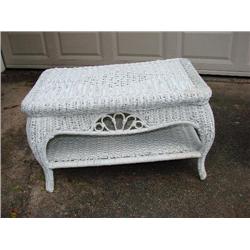 White Wicker Coffee Table