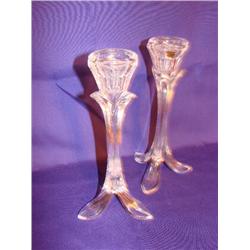 Pair of Crystal Candleholders