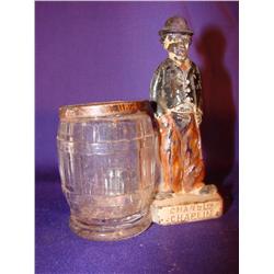 4" Tall Glass Charlie Chaplin Bank