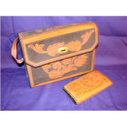 Hand tooled Leather Purse & Wallet