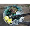 Image 1 : Galvanized washtub loaded w/blower-vac,grill basket etc.