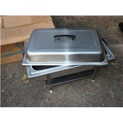 Chafing dish w/double sterno inserts, lid & pan.