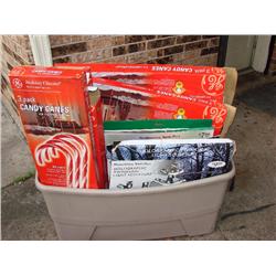 Large Tote filled with Lighted Christmas Décor
