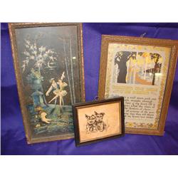 3 Very Old Framed Prints