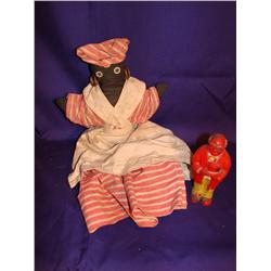 Black Mammy Doll & Plastic Pepper Shaker