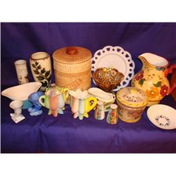 Glassware: Cookie jar, sugar, creamer, Oneida, 16 pcs.