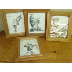 Rustic Framed Cowboy Prints