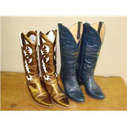 2 Pr.of Cowboy Boots(6 1/2), One is Justin, One Italian