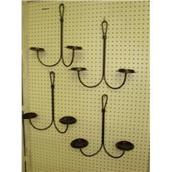 4 Wall Hanging Metal Candle Sconces