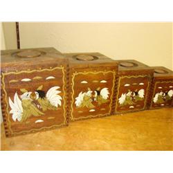 Vintage Wood Canister Set