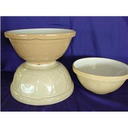 3 Mason Cash & Co. Pottery Bread Bowls